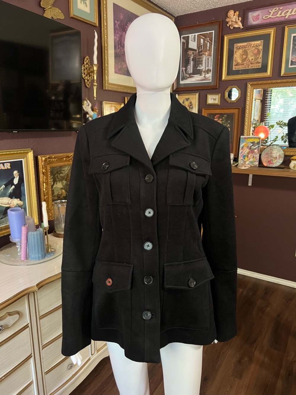 Toccin Wool Charlie Safari Jacket Size 8 - Picture 3 of 12